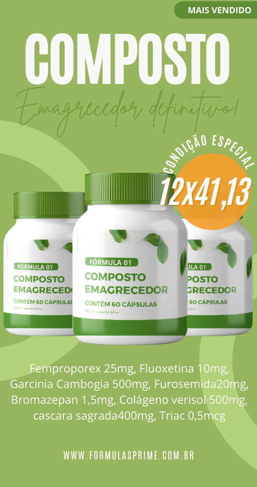 COMPOSTO EMAGRECEDOR 30 CÁPSULAS  - COMPOSTO 01